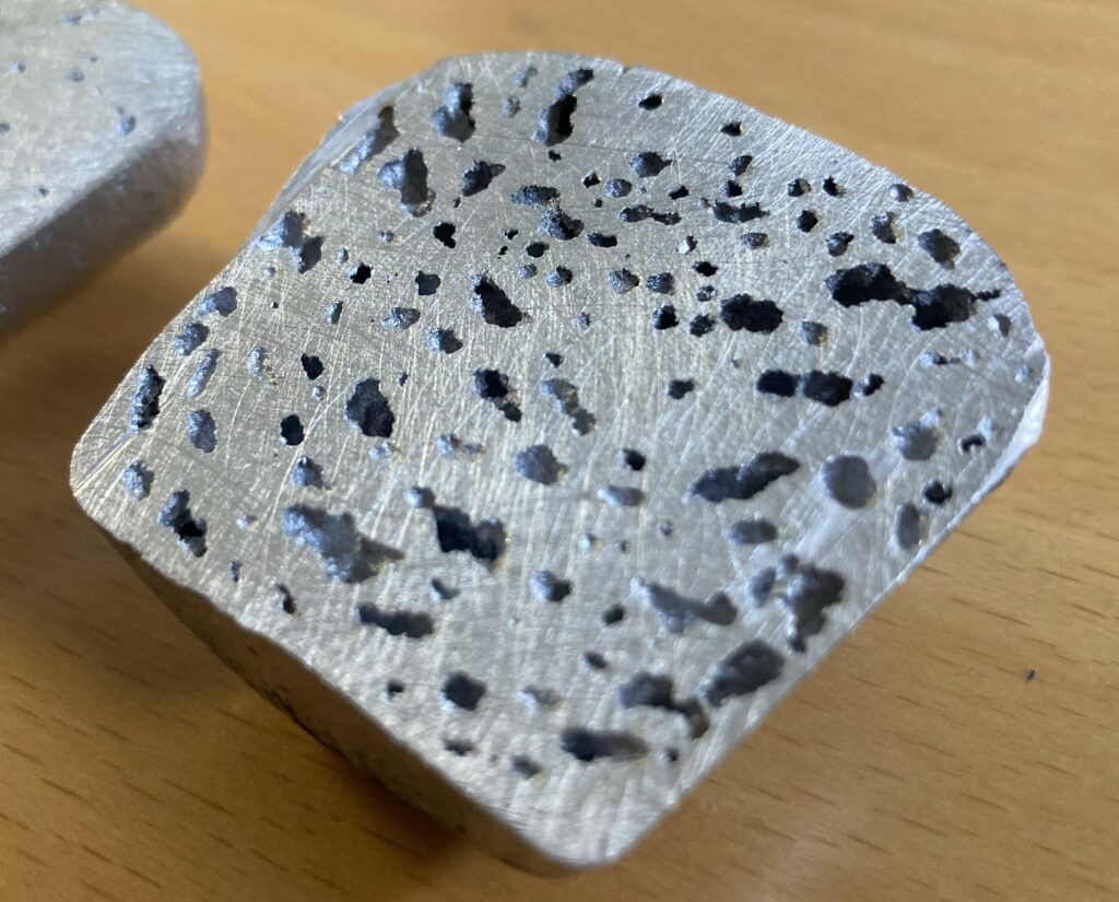 Visualisation du gazage après coupe dans de l'aluminium